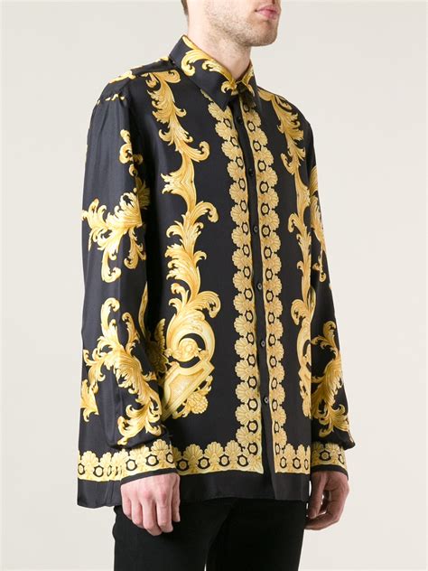 versace baroque print mens shirt|Versace barocco shirt men's.